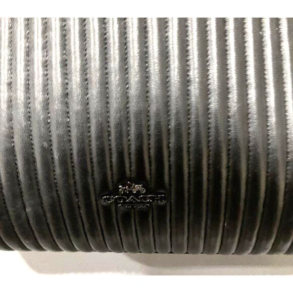 37338 Coach "Edie" Black Quilted Turn-lock Shoulder Bag - Picture 7 of 8